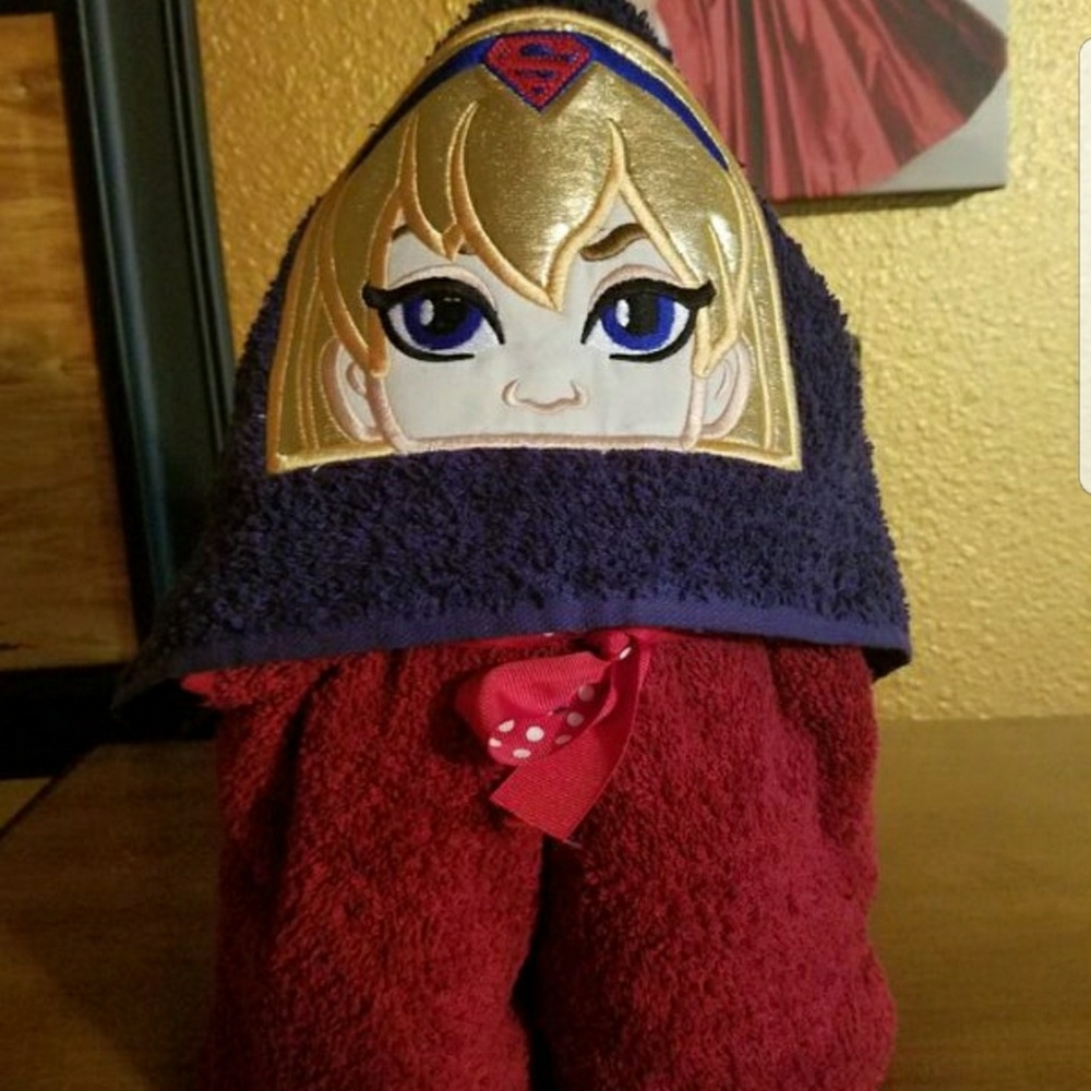 Super girl hoodie towel or pool towel